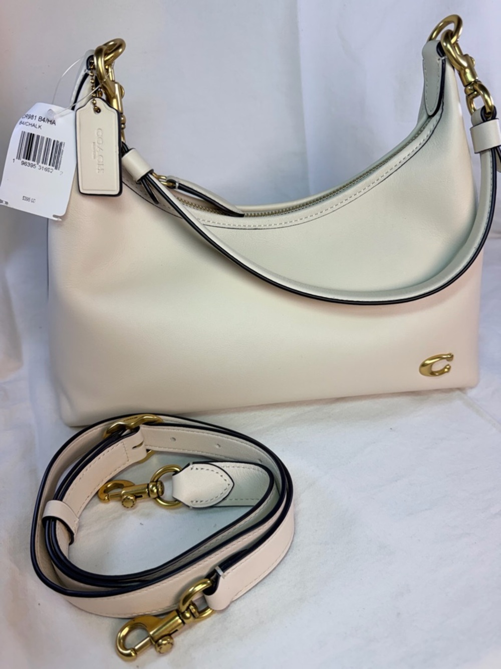 Coach Juliet Pebble Leather Bag in Chalk CR981